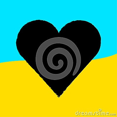 heart flag ukraine for banner design. Peace concept. Vector illustration. stock image. Vector Illustration