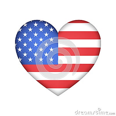 Heart flag usa vector design Vector Illustration