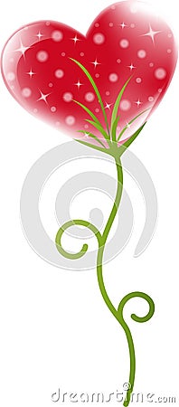 Heart flower Cartoon Illustration