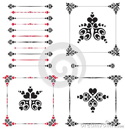 Heart flower leaf / frames / vector Vector Illustration