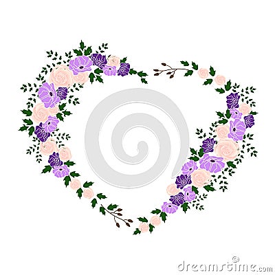 Heart of flowers. Vector Illustration