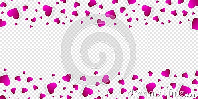 Heart frame vector banner, border or love background. Vector Illustration