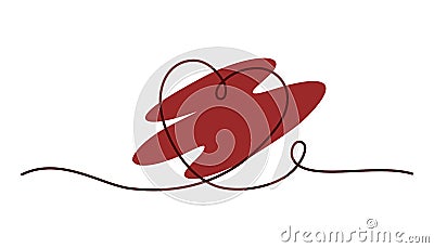 Heart. Friendship and love concept. Continuous line art drawing. Vector Illustration