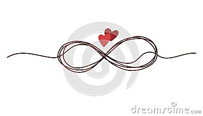 Heart. Friendship and love concept. Continuous line art drawing. Vector Illustration