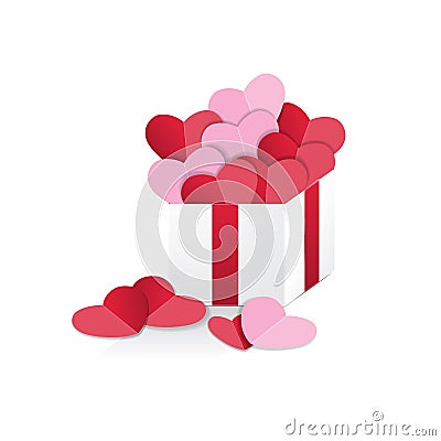 Heart in gift box Vector Illustration