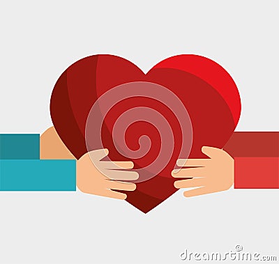 Heart gift love icon Vector Illustration