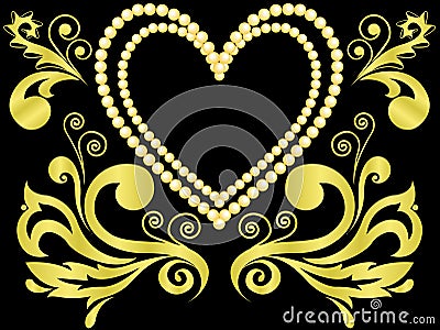 Heart of gold Vector Illustration