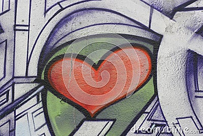 Heart graffiti Editorial Stock Photo
