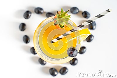 Heart of Grapes and a Cocktail Drink Stock Photo