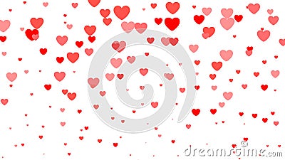 Heart halftone Valentine`s day background. Red and pink hearts on white. Vector illustration Vector Illustration