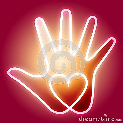 Heart hand Vector Illustration