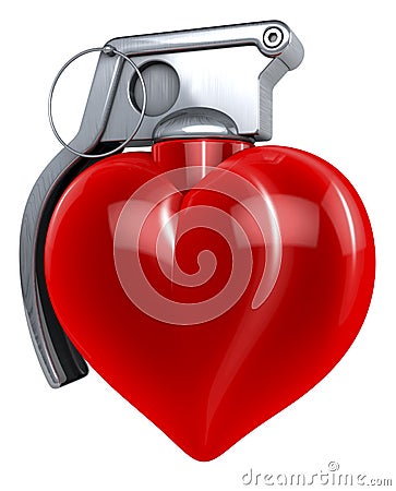 Heart hand grenade Stock Photo