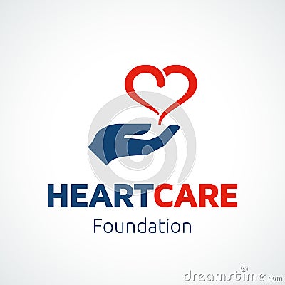 Heart in Hand Logo Template Vector Illustration
