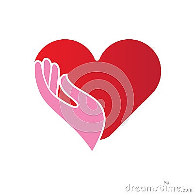 Heart in hands icon Vector Illustration