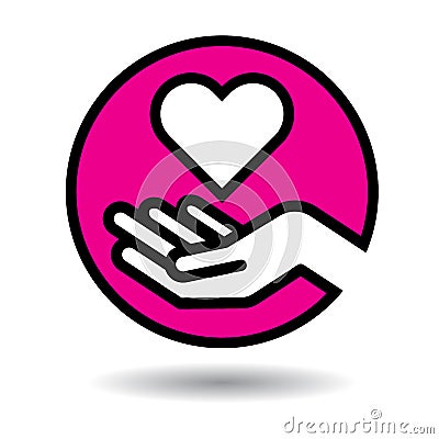 Heart in hands icon Vector Illustration