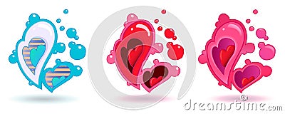 Heart, Happy valentines day. Love is in the Air. Vector Illustration