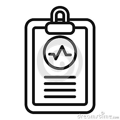 Heart health clipboard icon outline vector. Body female ailment Vector Illustration