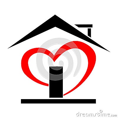 Heart house Vector Illustration