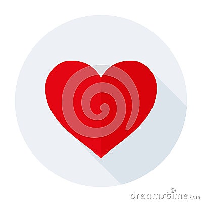 Heart Icon flat love, saint valentines day Vector Illustration