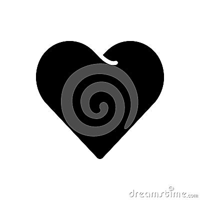 Black solid icon for Heart, affection and impulse Stock Photo