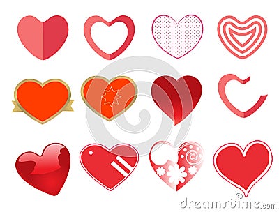 Heart icon set Vector Illustration