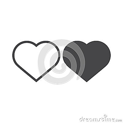 Heart icon. Simple vector pictogram Vector Illustration