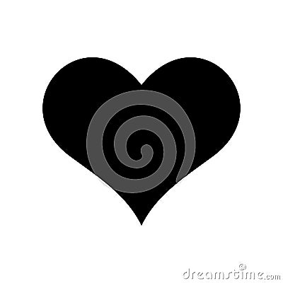 Heart icon. Symbol of love and Saint Valentines Day. Simple flat black vector shape Vector Illustration