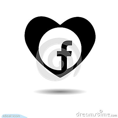 The heart icon. A symbol of love. Valentine s day with the sign of the circle. Graphic and web design. Black coal. A lot of soot. Vector Illustration