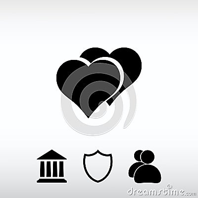 Heart Icon, vector illustration. Flat design style Vector Illustration