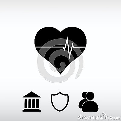 Heart Icon, vector illustration. Flat design style Vector Illustration