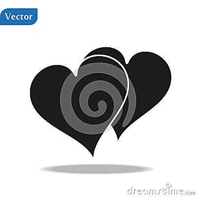 Heart Icon Vector. Vector image of a flat heart icon. Perfect Love symbol. Flat style for graphic and web design. Flat simple grey Stock Photo