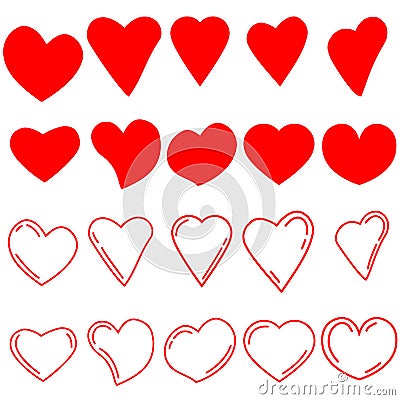 Heart icon vector set. love illustration sign collection. valentine`s day symbol. Vector Illustration