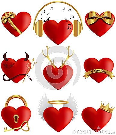 Heart icons collection. Vector illustration. EPS 10 Vector Illustration