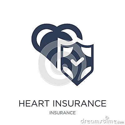 Heart insurance icon. Trendy flat vector Heart insurance icon on Vector Illustration