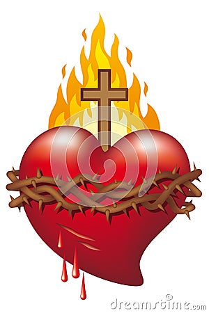 Heart of Jesus Vector Illustration
