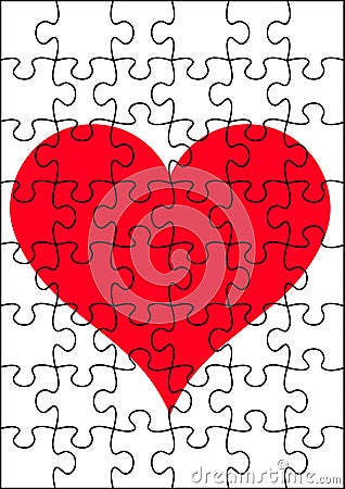 A heart jigsaw Stock Photo