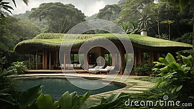 Jungle Retreat: A Cozy Nest in Harmony with Nature 8 Stock Photo