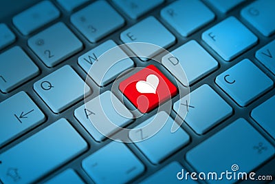 Heart keyboard key Editorial Stock Photo