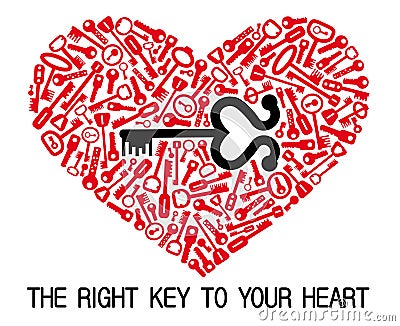 The heart with keys Stock Photo