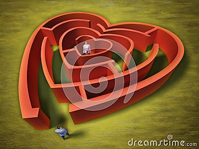 Heart labyrinth Cartoon Illustration