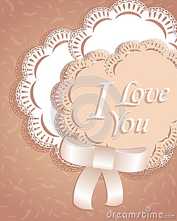 Heart Lace Valentine Greeting Card Vector Illustration