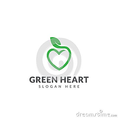Heart leaf logo design vector template Vector Illustration