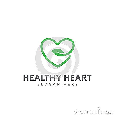 Heart leaf logo design vector template Vector Illustration