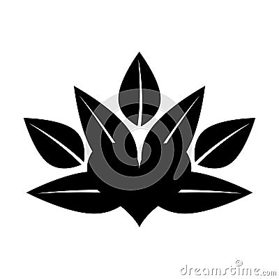 Heart with leafs emblem Vector Illustration