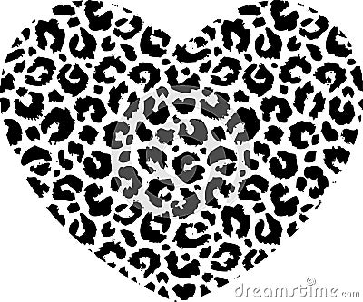Heart with Leopard texture pattern print image with eps vector file Vector Illustration