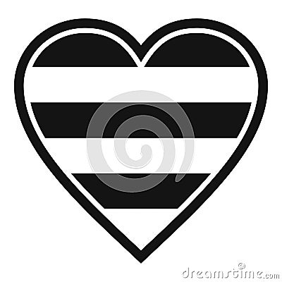 Heart LGBT icon, simple style Vector Illustration