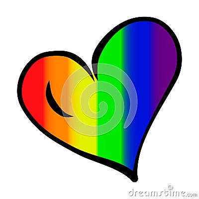 Heart with LGBT symbols on Vector Illustration