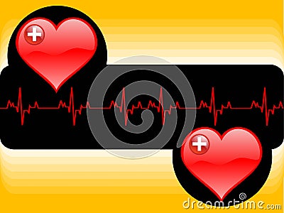 Heart and lifeline Stock Photo