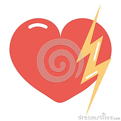 Heart lightning girl power Vector Illustration