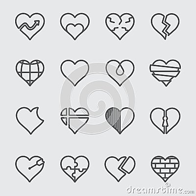 Heart line icon Vector Illustration